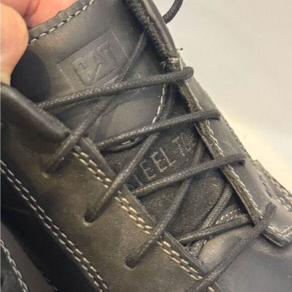 CAT Caterpillar Oversee Steel Toed Construction Work Shoes Men’s Size 12 Black - Picture 3 of 11